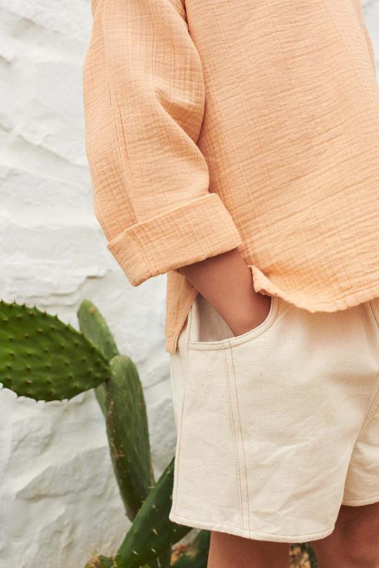  [키즈] Liilu 쇼츠/버뮤다 아동용 데님 반바지 (에크루 색상) - OTHER BRANDS