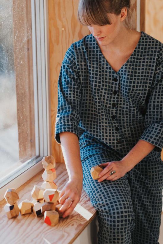  해피 프렌치 갱 점프수트 체크 인디고 - HAPPY FRENCH GANG