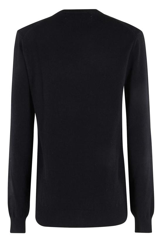  꼼데가르송 가디건 Comme Des Garçons 플레이 니트 라인스톤 엠블럼 카디건 - COMME DES GARCONS