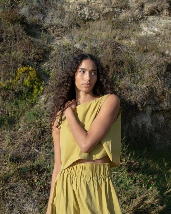  어니스트 코튼 민소매 티셔츠 파머 탱크 - HONEST COTTON