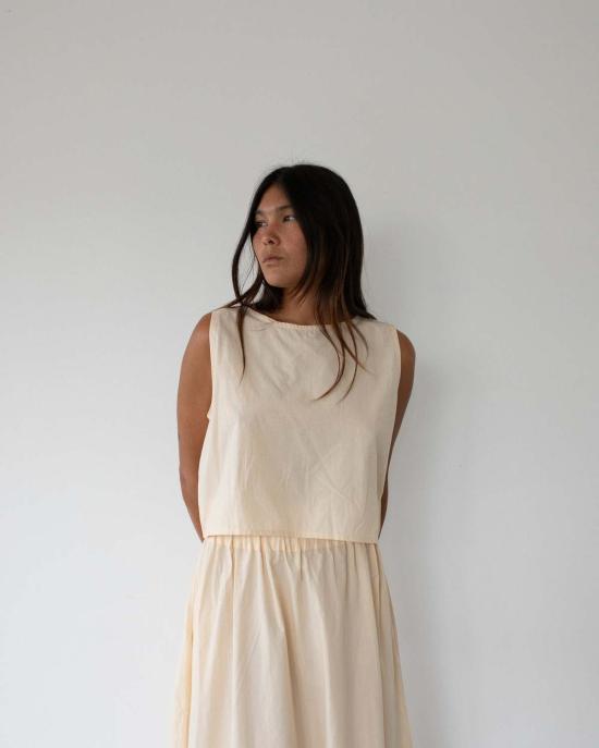  어니스트 코튼 민소매 티셔츠 파머 탱크 - HONEST COTTON