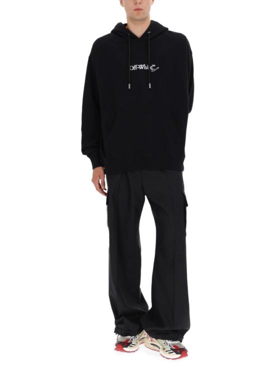  오프화이트 긴팔 티셔츠 로고 스웨트셔츠 블랙 - OFF WHITE