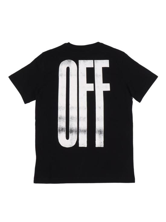  [키즈] 오프화이트 탑 아동용 명언 티셔츠 반팔 티셔츠 블랙 - OFF WHITE