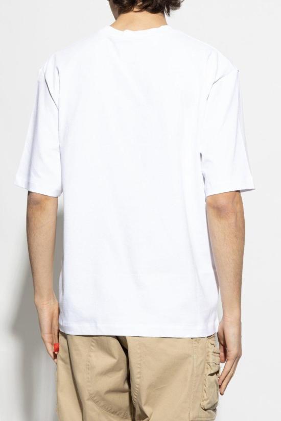  디스퀘어드2 반팔 티셔츠 Dsquared2 로고 엠보싱 크루넥 티셔츠 화이트 - DSQUARED2