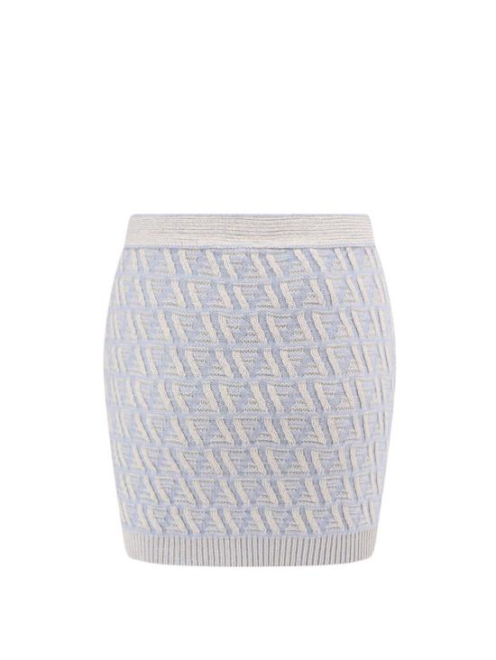  펜디 숏 스커트 자수 실크 블렌드 미니 스커트 블루 - FENDI