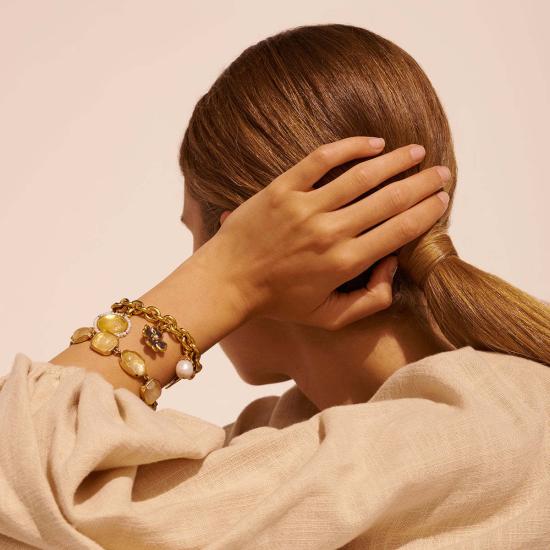  구센스 바디 주얼리 카보숑 락 크리스탈 팔찌 천연 - GOOSSENS