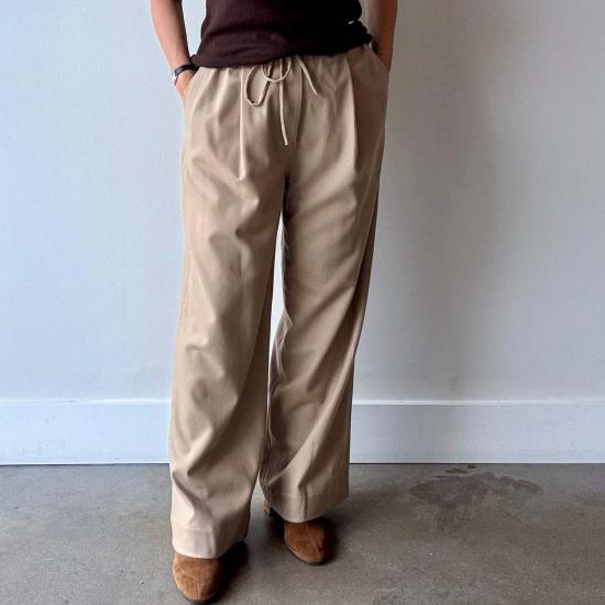  로렌 마누지안 스트레이트 팬츠 로렌 마누기안 레이스 트라우저 태닌 - LAUREN MANOOGIAN