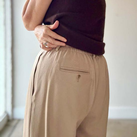  로렌 마누지안 스트레이트 팬츠 로렌 마누기안 레이스 트라우저 태닌 - LAUREN MANOOGIAN