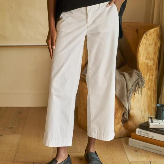  프랭크 앤 에일린 데님 팬츠 프랭크 앤 아일린 웨스트포트 이탈리안 와이드 레그 치노 진 1984 워시드 블루/초크/네이비