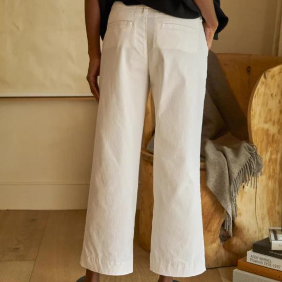  프랭크 앤 에일린 데님 팬츠 프랭크 앤 아일린 웨스트포트 이탈리안 와이드 레그 치노 진 1984 워시드 블루/초크/네이비 - FRANK & EILEEN