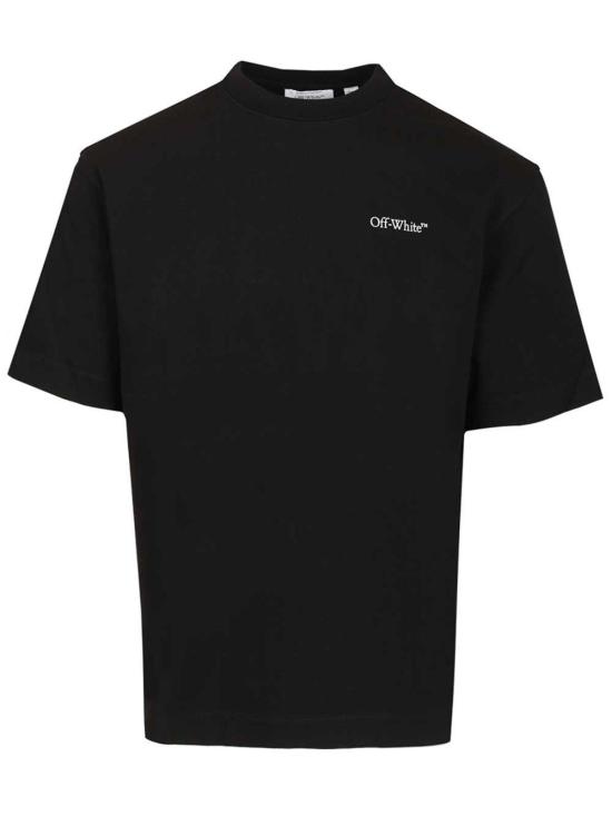  오프화이트 반팔 티셔츠 하프 애로우 티셔츠 블랙