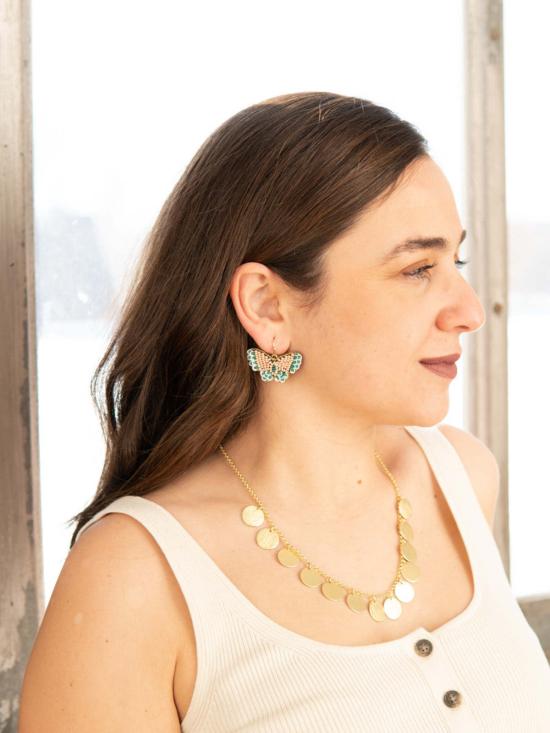  페어 아니타 이어링 비즈 나비 귀걸이 피치/틸 - FAIR ANITA