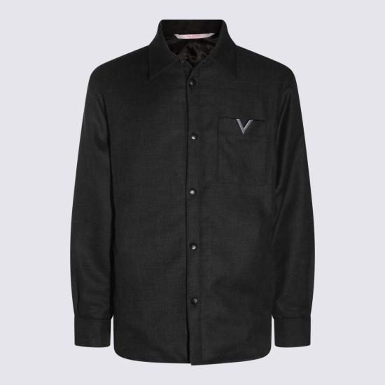  발렌티노 가라바니 자켓 Valentino 울 캐주얼 재킷 Nero Antracite