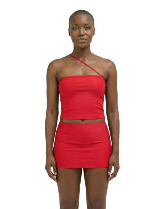  hauslabel 민소매 티셔츠 하우스라벨 튜브탑 레드코트