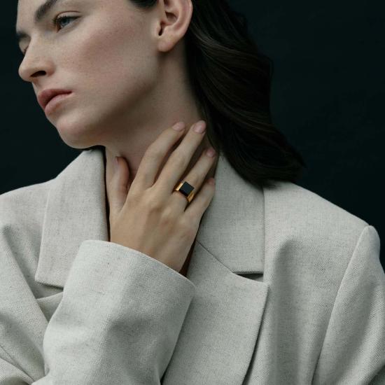  밍유왕 반지 밍위 왕 픽셀 링 오닉스 - MING YU WANG