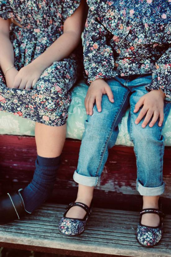  [키즈] 봉주르 블라우스 키즈  핸드 스모크 블라우스 인디고 플라워 - BONJOUR