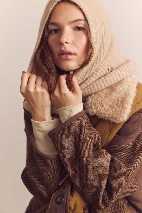  amente 코트 아멘테 패치 퀼팅 울 블렌드 탈착식 퍼 칼라  (멀티 컬러) - OTHER BRANDS