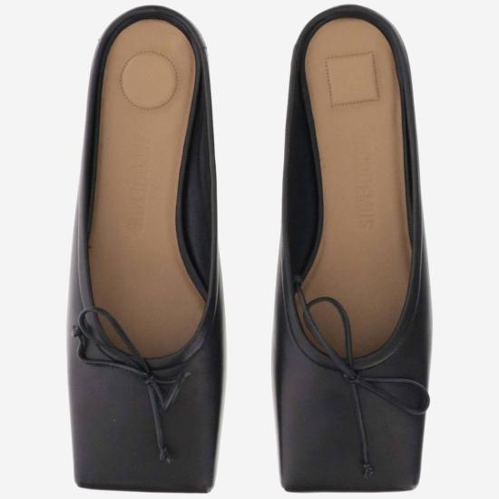  자크뮈스 플랫 슈즈 레 뮬 플라테 발레 플랫 블랙 - JACQUEMUS