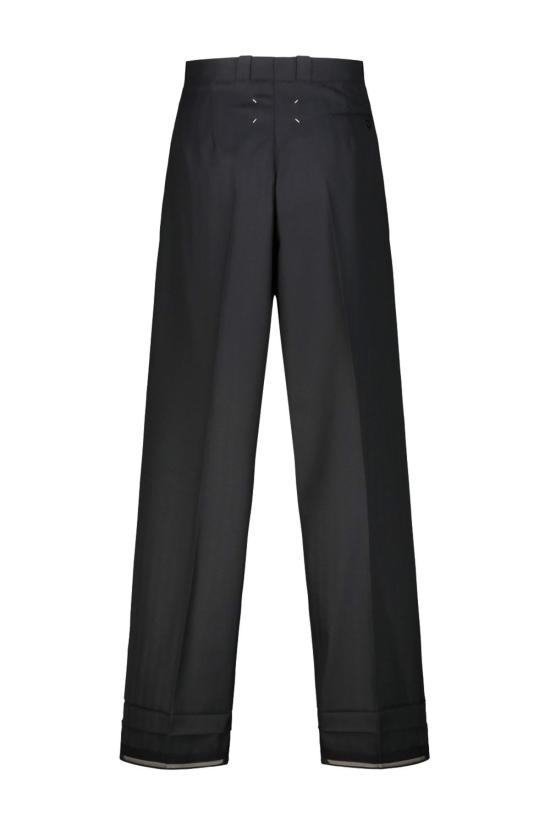  마르지엘라 스트레이트 팬츠 메종  블랙 울 팬츠 - MAISON MARGIELA