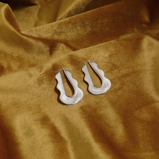  케이시 페레즈 이어링 미라지 후프  실버 - CASEY PEREZ