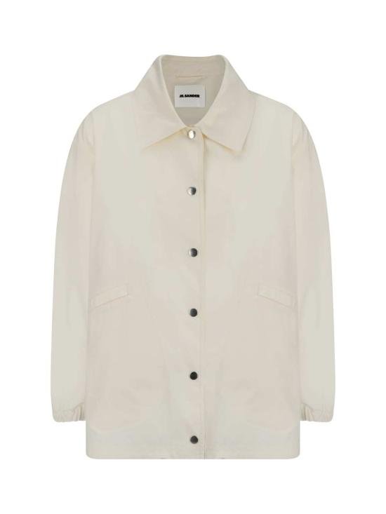  질샌더 자켓 질 샌더 로고 싱글 브레스트 재킷 내추럴