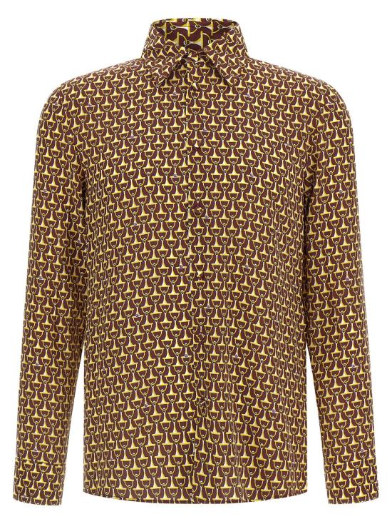  구찌 긴팔 셔츠 호스빗 셔츠 레드