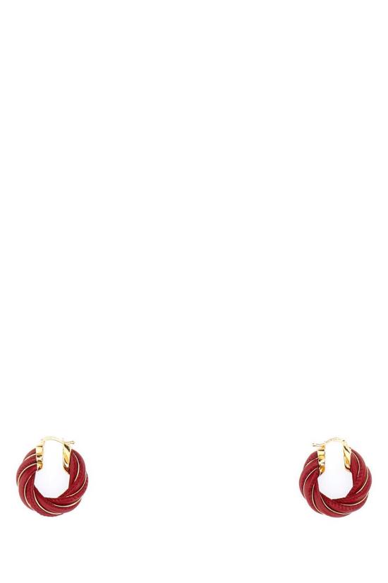  보테가베네타 이어링 보테가 베네타 티치아노 레드 나파 가죽 및 925 실버 트위스트  애플캔디