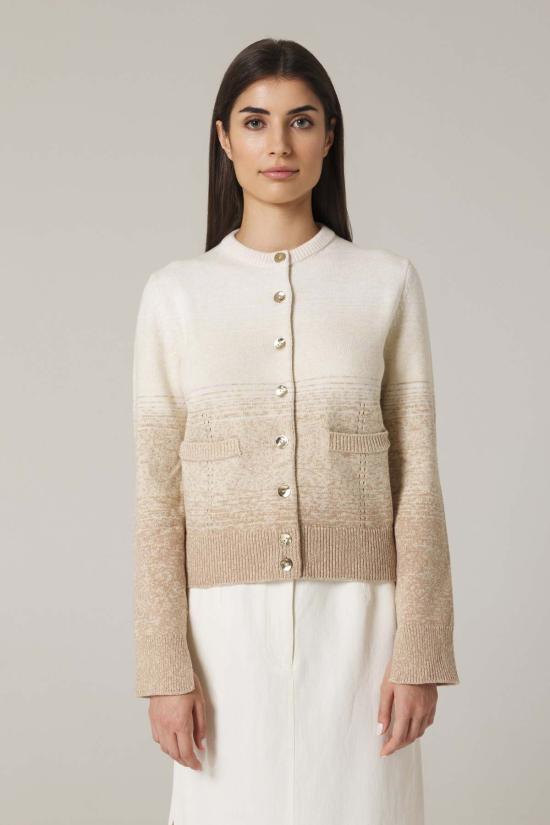  Santicler 가디건 Una Ombre 카디건 샌드 콤보