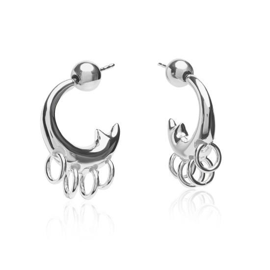  한나 주웻 이어링 한나 주엣 허쉬 후프 실버