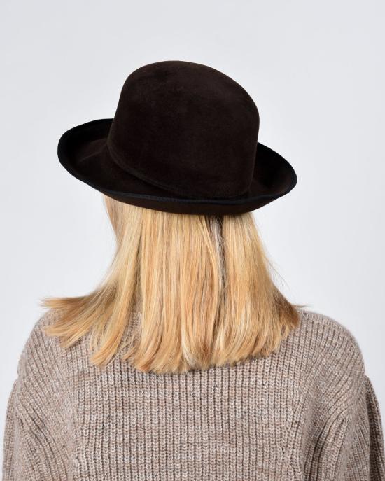  브룩스 보스웰 모자 남녀공용  캐시  초콜릿 브라운 벨벳 펠트 - BROOKES BOSWELL