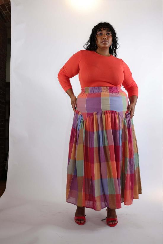  RUJUTA SHETH 롱 스커트 루주타 셰스 레일라 스커트 피크닉 체스