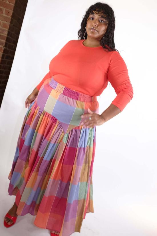  RUJUTA SHETH 롱 스커트 루주타 셰스 레일라 스커트 피크닉 체스 - OTHER BRANDS