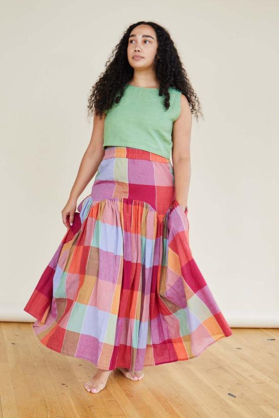  RUJUTA SHETH 롱 스커트 루주타 셰스 레일라 스커트 피크닉 체스 - OTHER BRANDS
