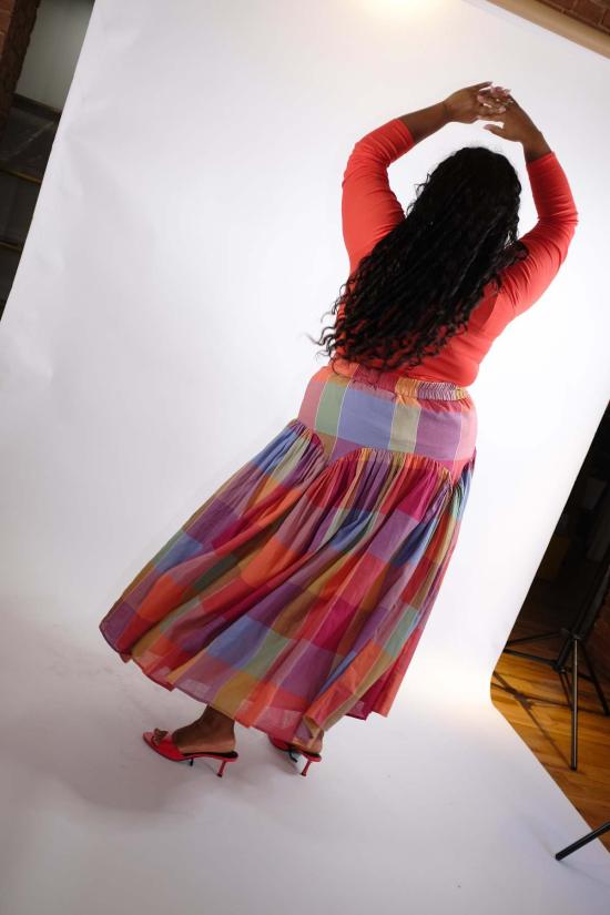  RUJUTA SHETH 롱 스커트 루주타 셰스 레일라 스커트 피크닉 체스 - OTHER BRANDS