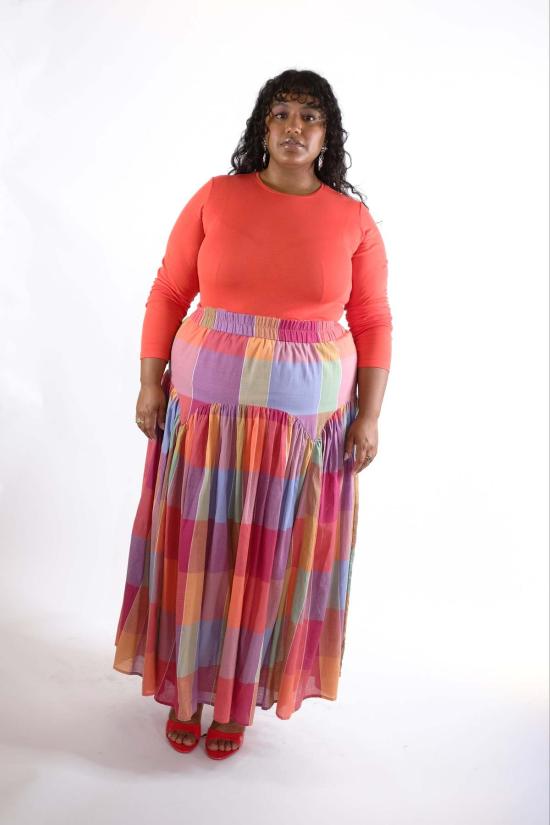  RUJUTA SHETH 롱 스커트 루주타 셰스 레일라 스커트 피크닉 체스 - OTHER BRANDS