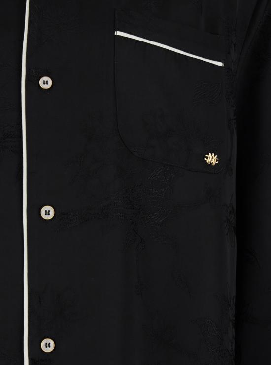  아미리 셔츠 쿠바 칼라 플로럴 자수 비스코스  블랙 - AMIRI