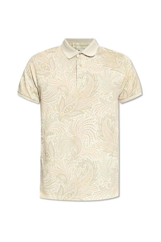  에트로 폴로 티셔츠 페이즐리 프린트 폴로 셔츠 화이트