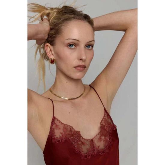  헤븐 메이헴 이어링 프라이즈  버건디 - HEAVEN MAYHEM