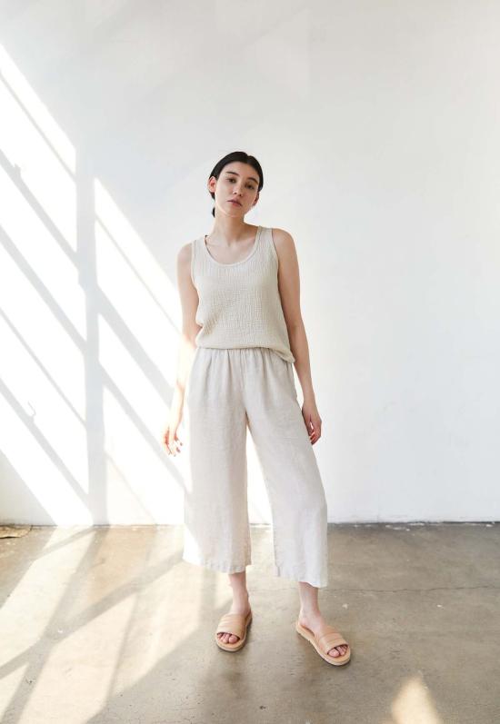  잇이즈웰 LA 민소매 티셔츠 잇이즈웰 L.A. 오가닉 거즈 탱크 화이트 - IT IS WELL L.A.