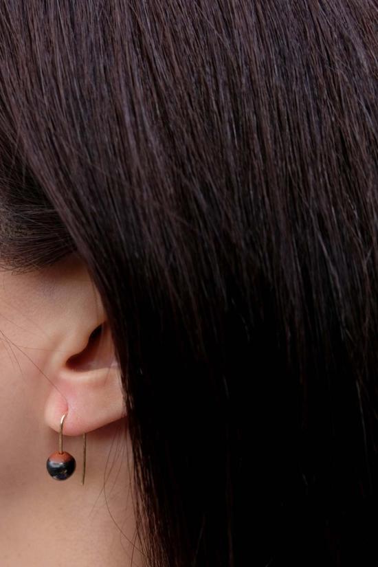  주주메이드 이어링 싱글 팔라듐 심플  테라코타 - JUJUMADE