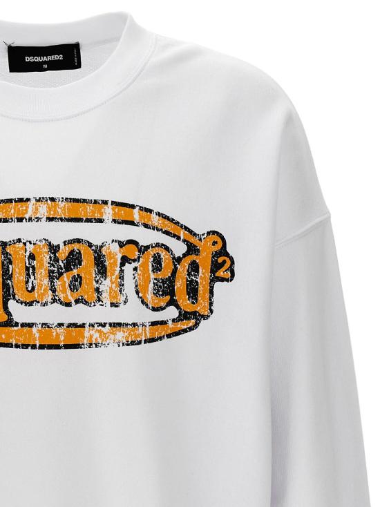  디스퀘어드2 스웨터 Dsquared2 코튼 스웨트셔츠 화이트 - DSQUARED2