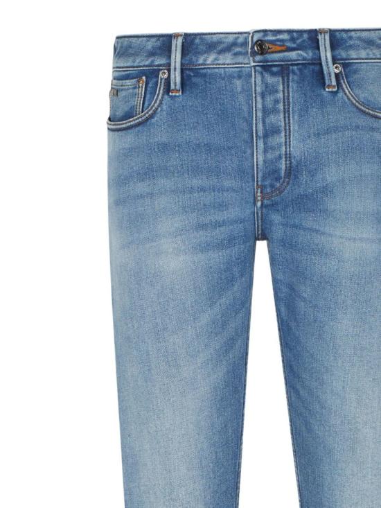  엠포리오 아르마니 데님 팬츠 데님 코튼 진 스톤워시드 - EMPORIO ARMANI