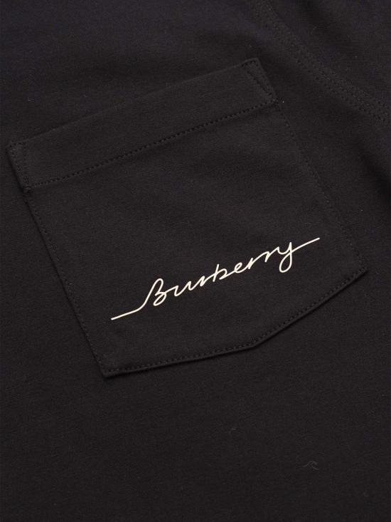  [키즈] 버버리 트레이닝 상의 아동용  티셔츠 블랙 - BURBERRY