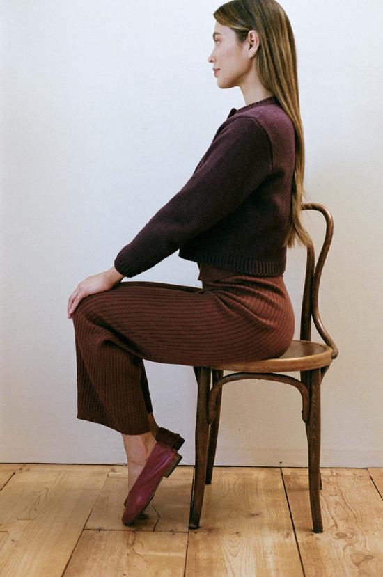  마리아 스탠리 스트레이트 팬츠 리브드 갤로 팬츠 - MARIA STANLEY