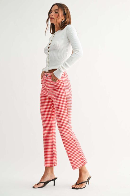  저스트 블랙 데님 데님 팬츠 크롭 데미 플레어 팬츠 - JUST BLACK DENIM