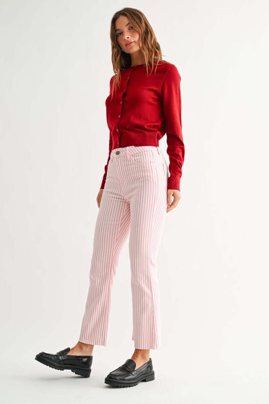  저스트 블랙 데님 데님 팬츠 크롭 데미 플레어 팬츠 - JUST BLACK DENIM