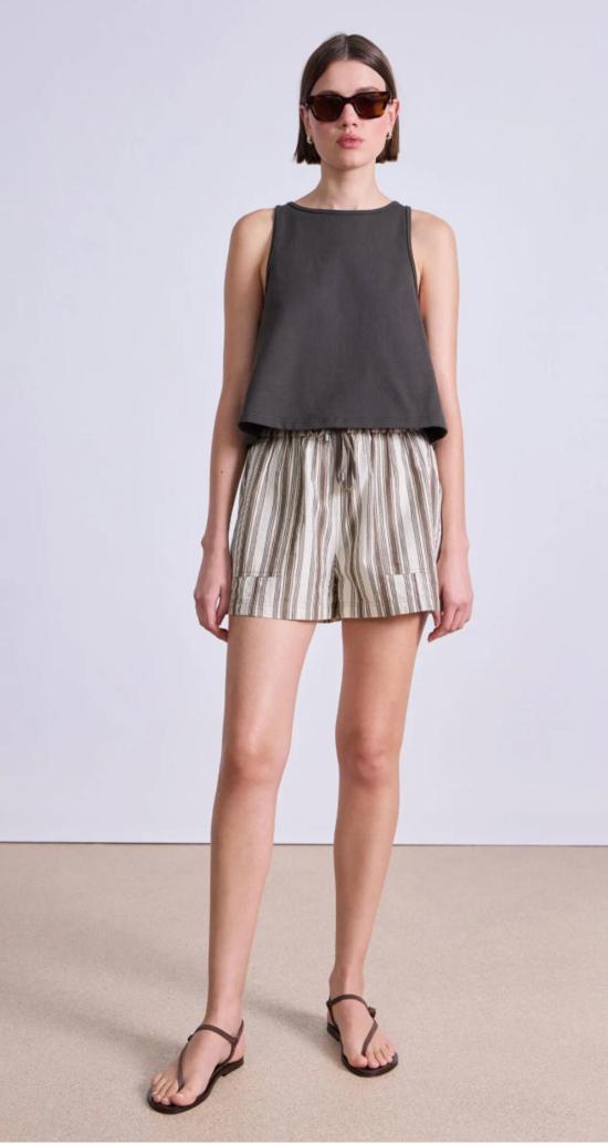  어피스 어파트 숏팬츠 Apiece Apart Surf Short Wide Stripes + Cream