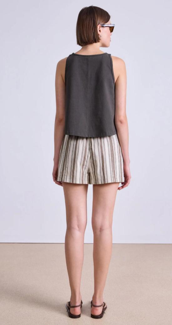  어피스 어파트 숏팬츠 Apiece Apart Surf Short Wide Stripes + Cream - APIECE APART