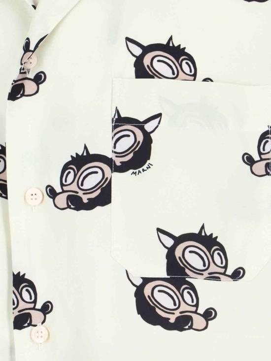  마르니 반팔 셔츠 비스코스  크림 - MARNI