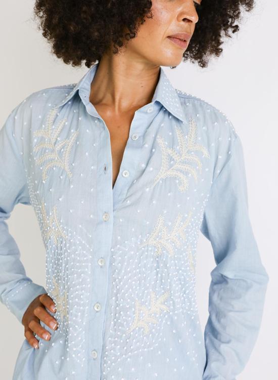  Seek Collective 셔츠 페이지 셔츠 라이트 인디고 스토리 - SEEK COLLECTIVE